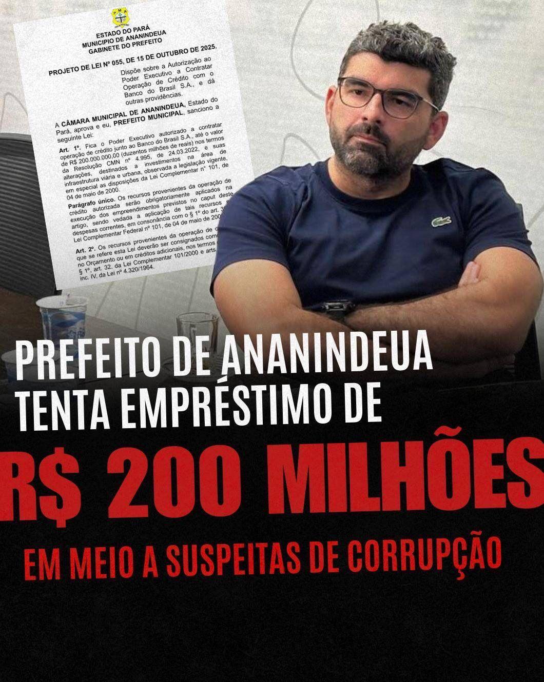Prefeitura de Ananindeua busca novo crédito junto ao Banco do Brasil em meio a denúncias de corrupção
