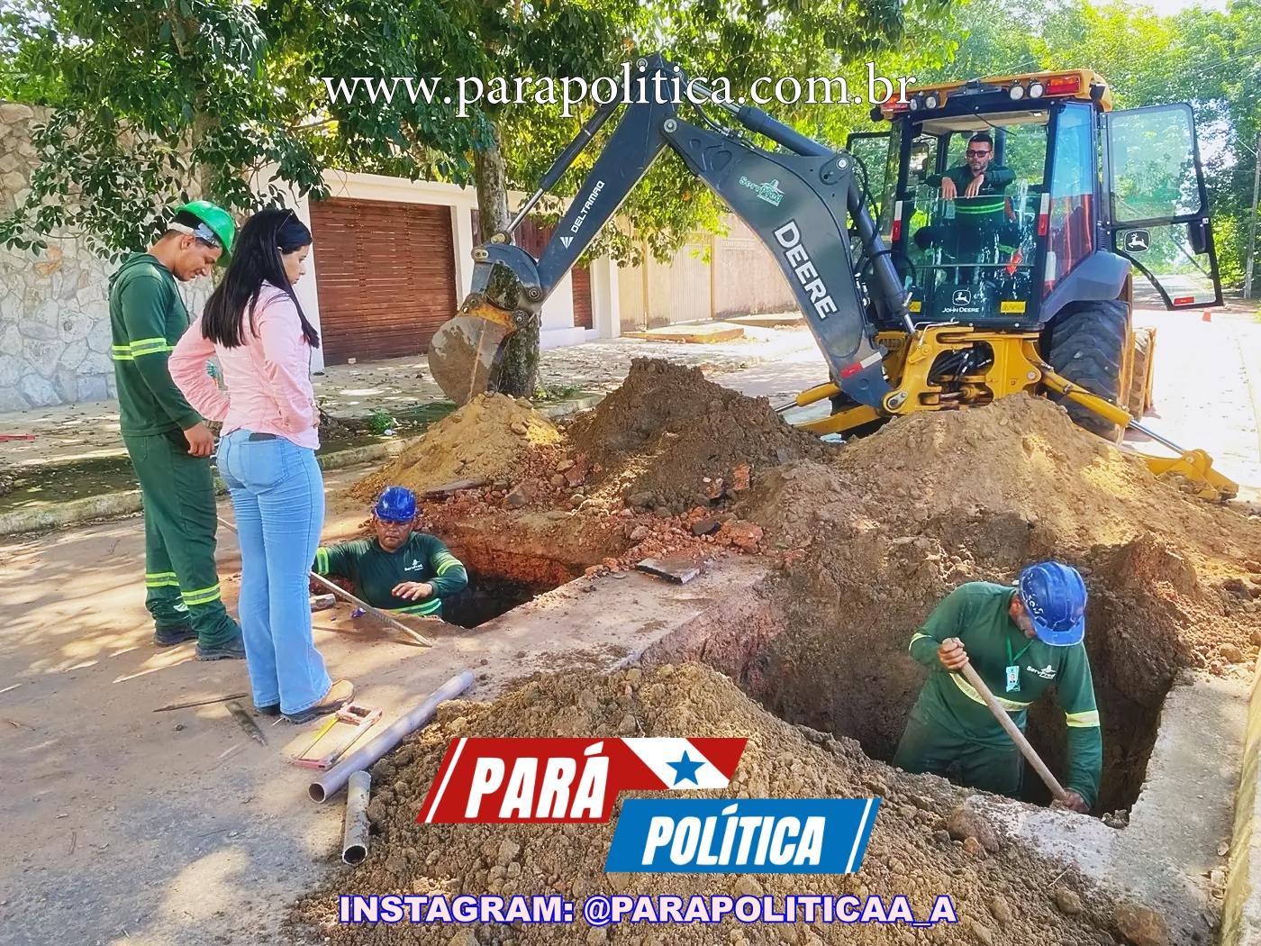 Presidência da Cosanpa realiza visita técnica às obras do sistema de abastecimento de água de Alter do Chão