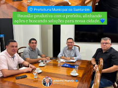 Vereador Alberto Portela discute obras e melhorias para Santarém em reunião com prefeito