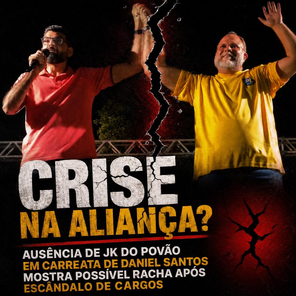 Ausência de JK do Povão em carreata de Daniel Santos mostra possível racha após escândalo de cargos