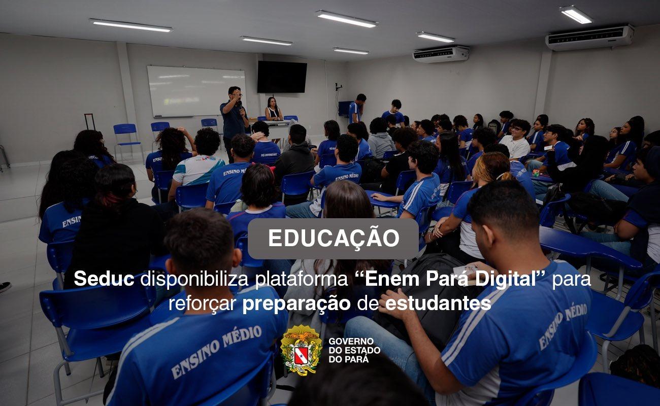 ENEM PARÁ DIGITAL: Seduc disponibiliza plataforma para reforçar a preparação de estudantes para os exames de acesso ao ensino superior