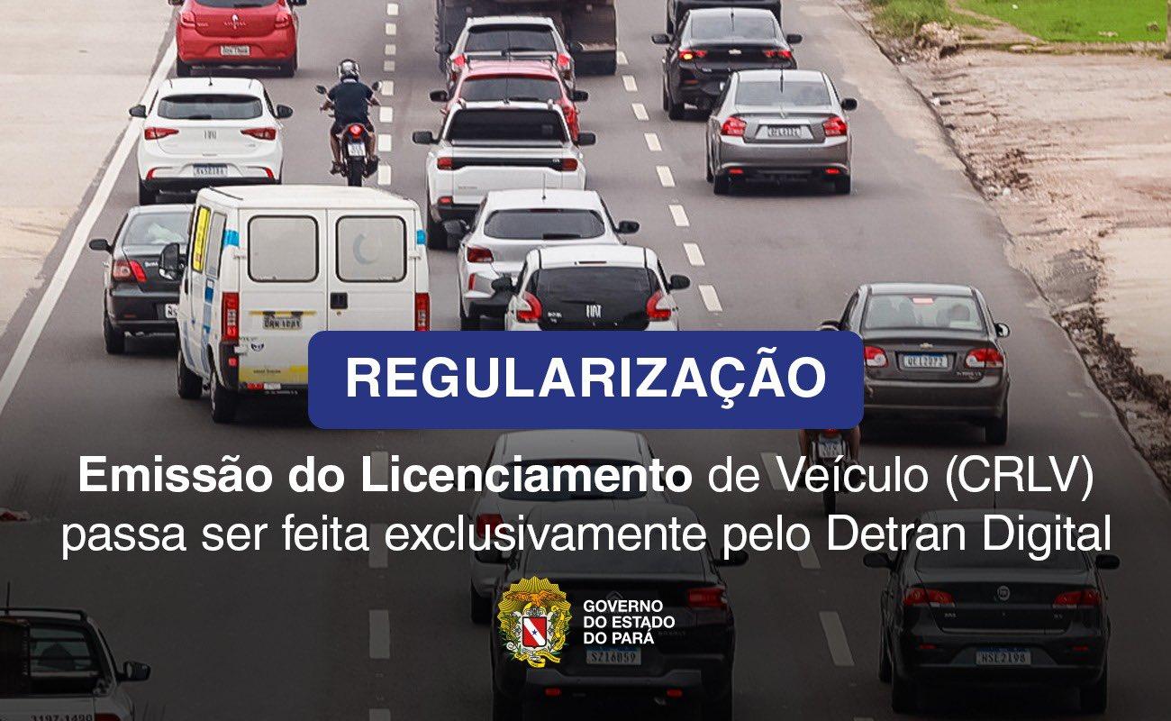 Detran-PA passa a emitir CRLV exclusivamente pela plataforma Detran Digital