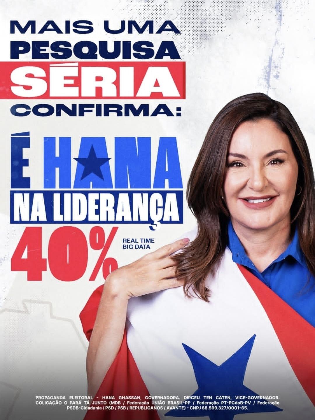 Pesquisa Doxa confirma Hana na liderança da disputa pelo Governo do Pará