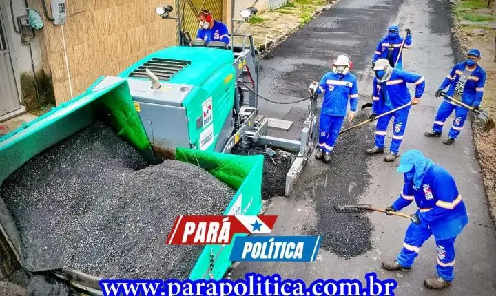 Governadora Hana Ghassan vistoria obras do ‘Asfalto Por Todo o Pará’ no Tenoné, em Belém