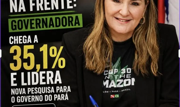 HANA NA FRENTE: Governadora chega a 35,1% e lidera nova pesquisa para o Governo do Pará