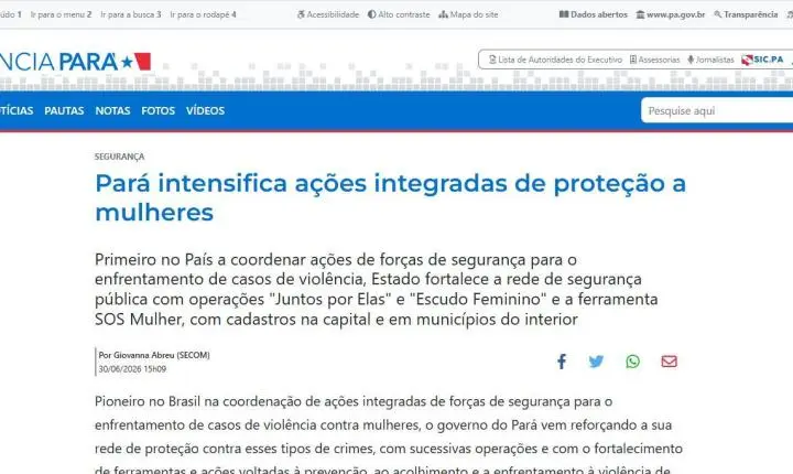 Pará intensifica ações integradas de proteção a mulheres